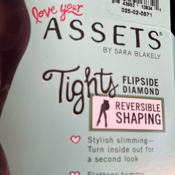 Love Your Assets Tights Sz 2 5’1”-5’11” 125-155 Reversible Diamond Black Shaping - Picture 3 of 5